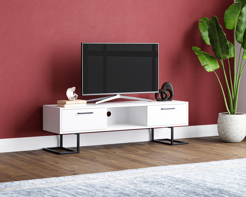 Full Moon TV Stand with 2 Drawers & Shelves