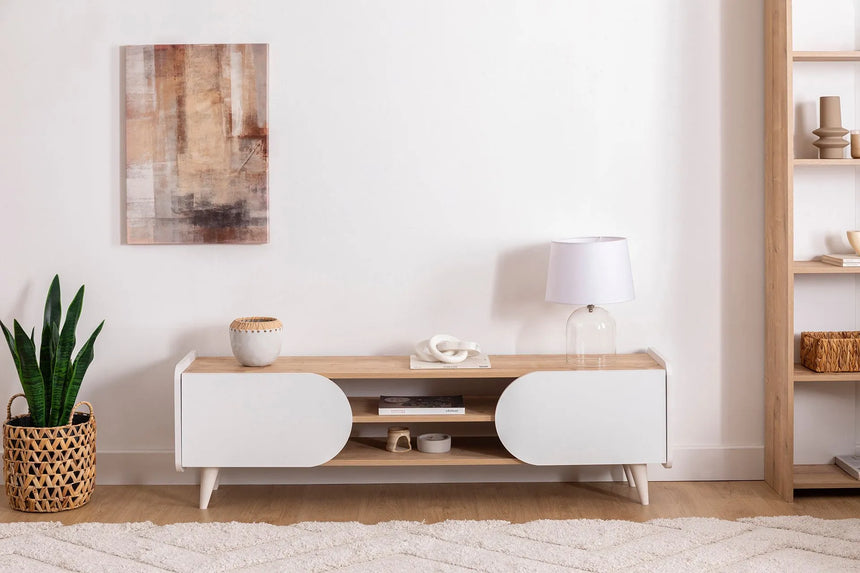 İNDY TV SEHPASI, SAFİR MEŞE BEYAZ, 160 CM