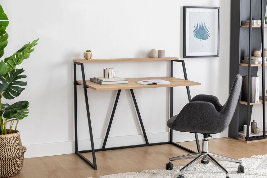 İSSA RAFLI ÇALIŞMA MASASI, SAFİR MEŞE SİYAH