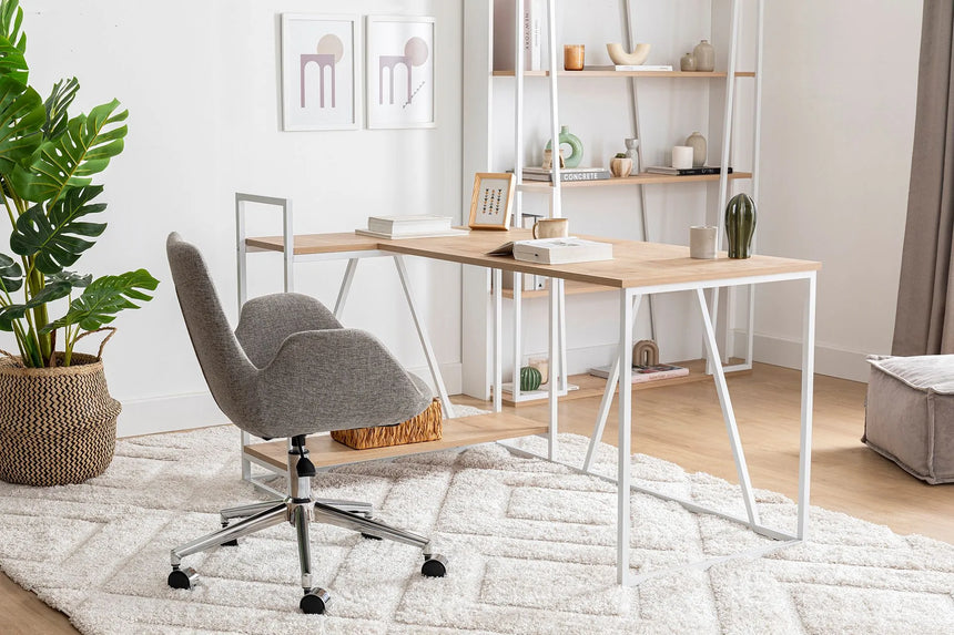 İSSA KÖŞE ÇALIŞMA MASASI, SAFİR MEŞE BEYAZ