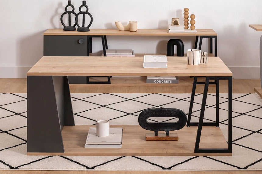 İSSA RAFLI ORTA SEHPA, SAFİR MEŞE SİYAH