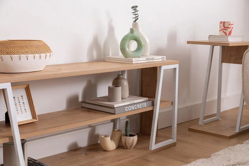 İSSA RAFLI TV SEHPASI, SAFİR MEŞE BEYAZ