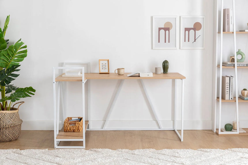 İSSA KÖŞE ÇALIŞMA MASASI, SAFİR MEŞE BEYAZ