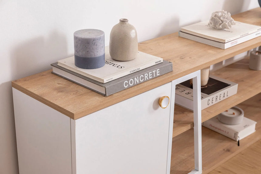 İSSA DOLAPLI TV SEHPASI, SAFİR MEŞE BEYAZ