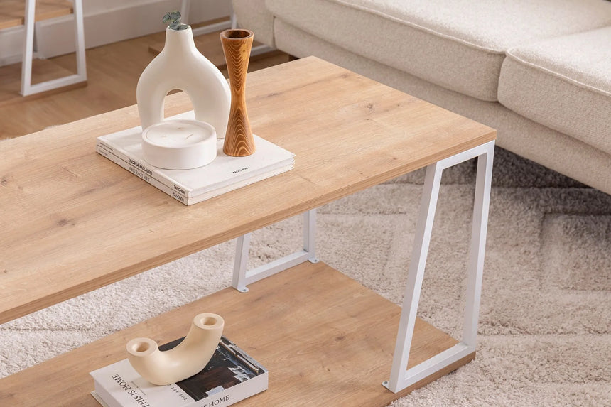 İSSA RAFLI ORTA SEHPA, SAFİR MEŞE BEYAZ