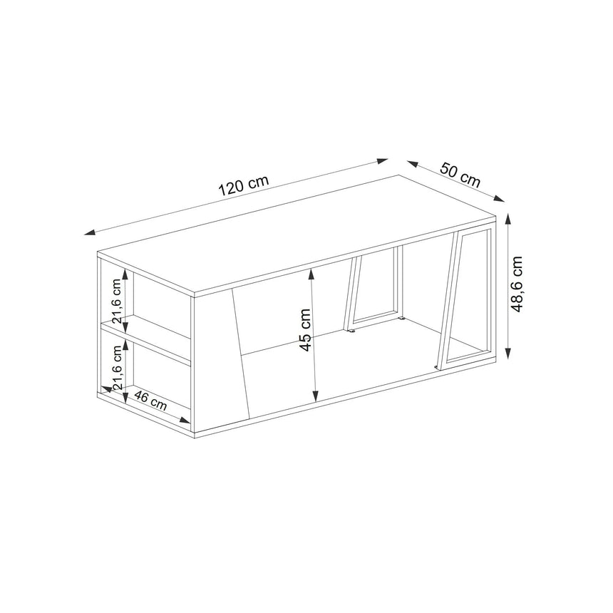 İSSA RAFLI ORTA SEHPA, SAFİR MEŞE SİYAH