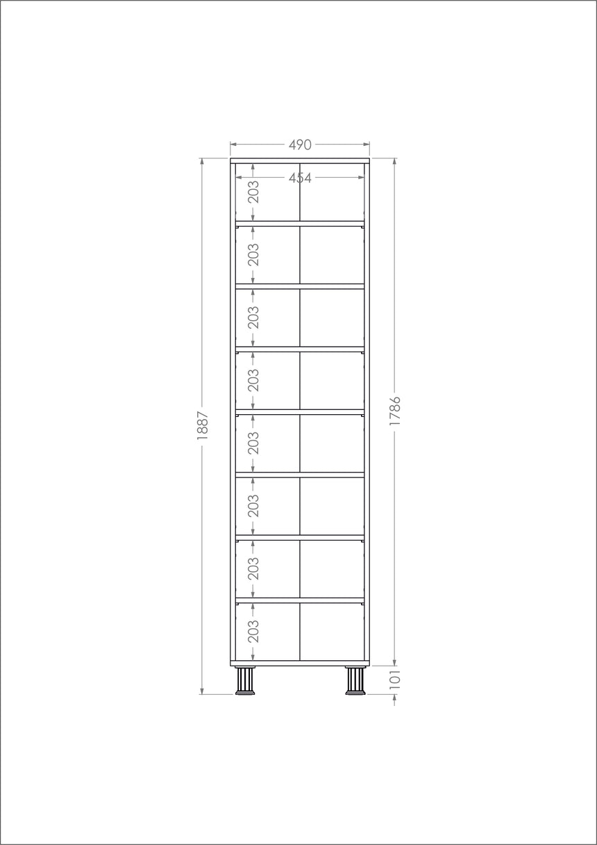 Luno 2 Kapaklı 8 Raflı Çok Amaçlı Dolap