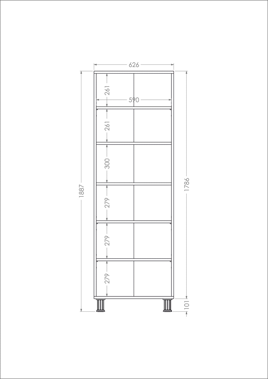 Luno 4 Kapaklı 6 Raflı Çok Amaçlı Dolap