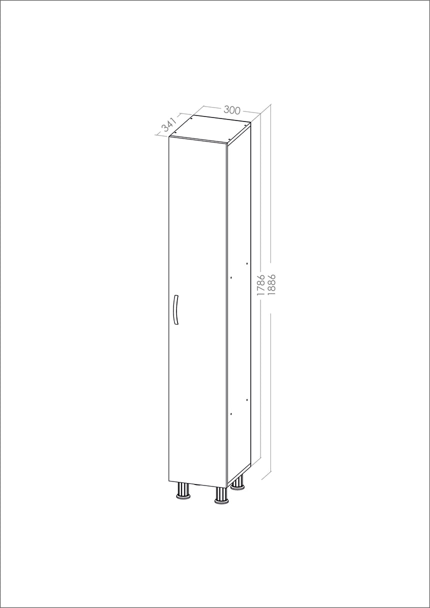 Luno Kapaklı 5 Raflı Çok Amaçlı Dolap