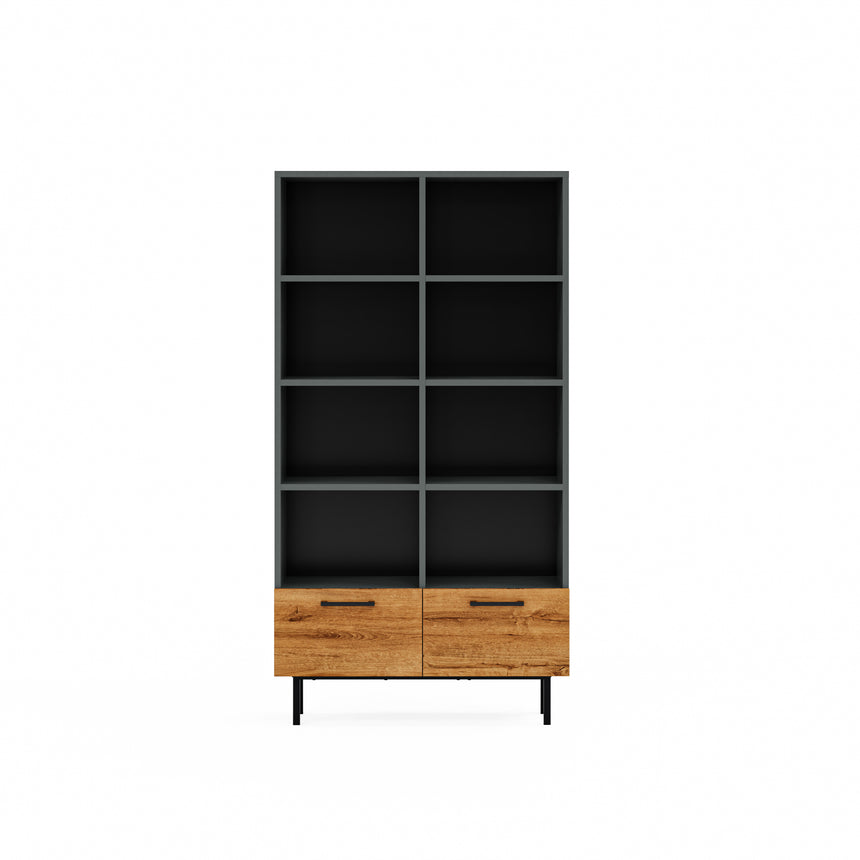 Volga 2 Çekmeceli ve 8 Raflı Kitaplık 85 cm