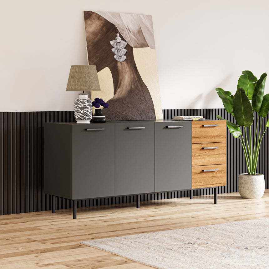 Volga 3 Kapaklı ve 3 Çekmeceli Konsol 150 CM