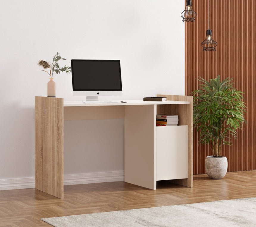 Cora Desk with Shelf & Cover