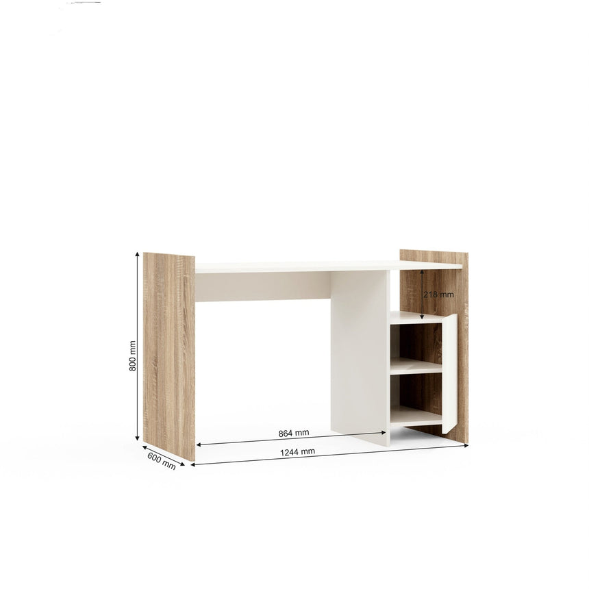 Cora Desk with Shelf & Cover