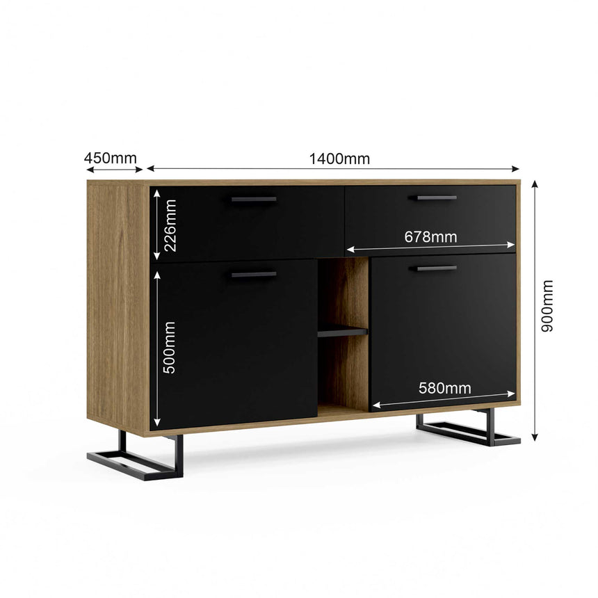 Full Moon 2 Çekmeceli ve 2 Kapaklı Şifonyer