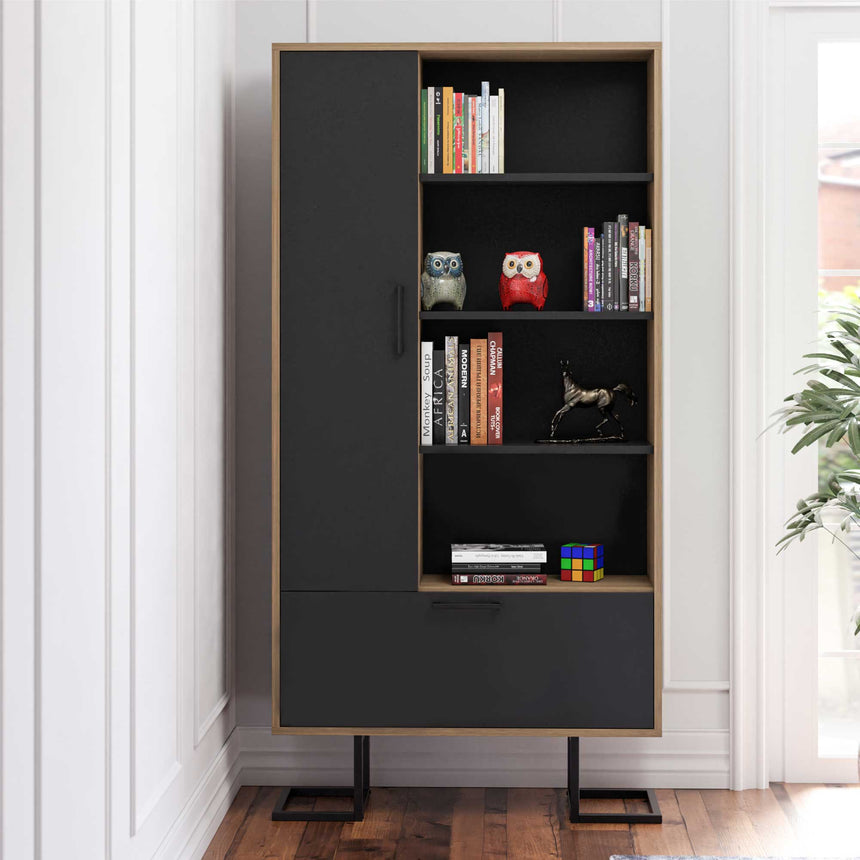 Full Moon Bookshelf with 2 Doors & 4 Shelves