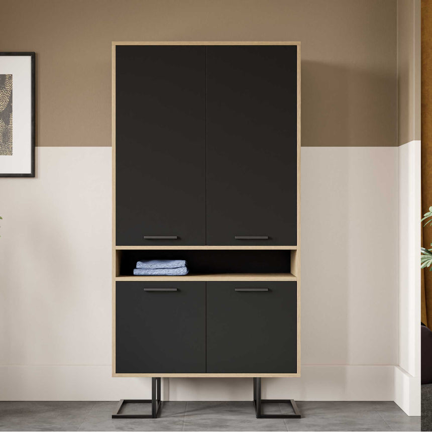 Full Moon Wardrobe with 4 Doors & Shelves