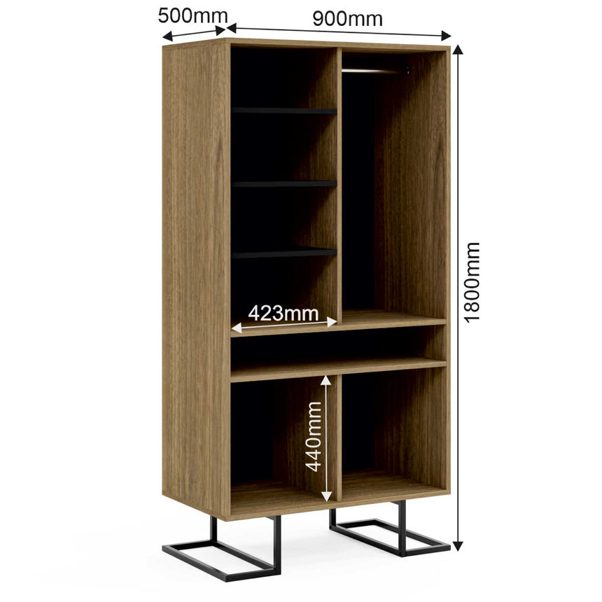 Full Moon Wardrobe with 4 Doors & Shelves