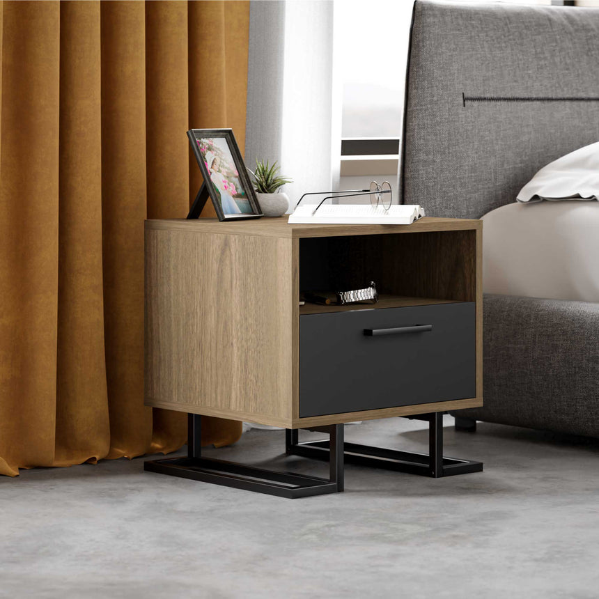 Full Moon Nightstand with Drawer & Shelf