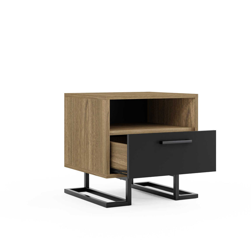 Full Moon Nightstand with Drawer & Shelf