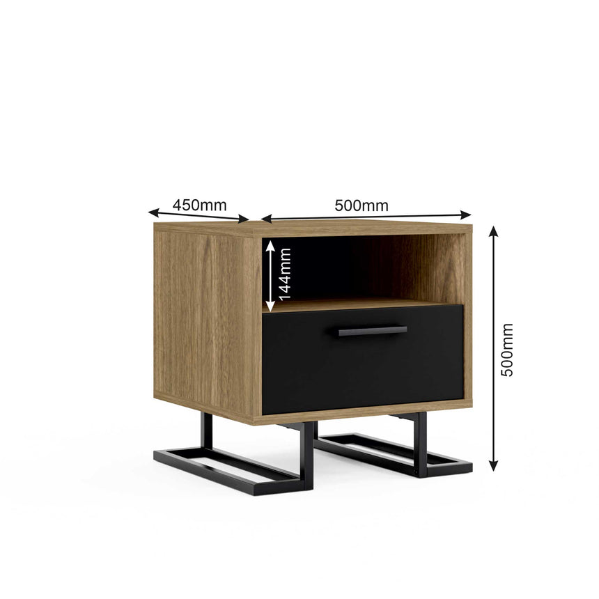 Full Moon Nightstand with Drawer & Shelf