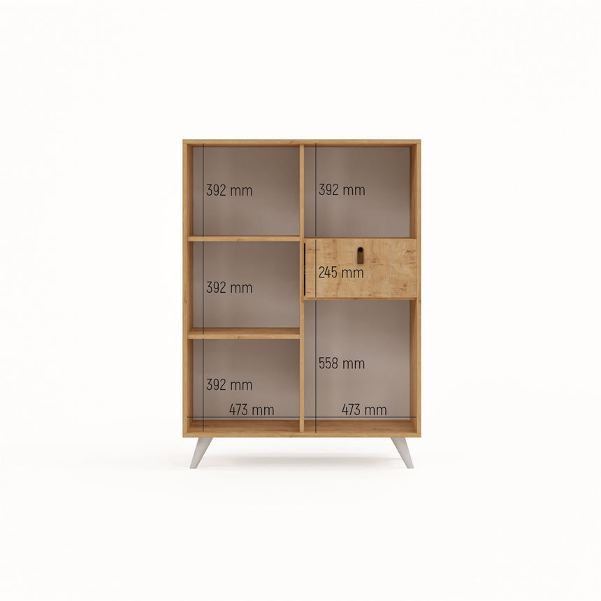 Pera 2 Kapaklı ve Çekmeceli Büfe ve Çok Amaçlı Dolap