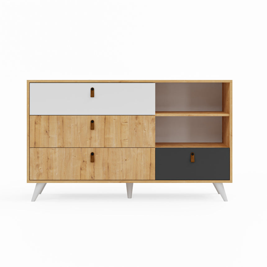 Pera 4 Çekmeceli ve Raflı Şifonyer