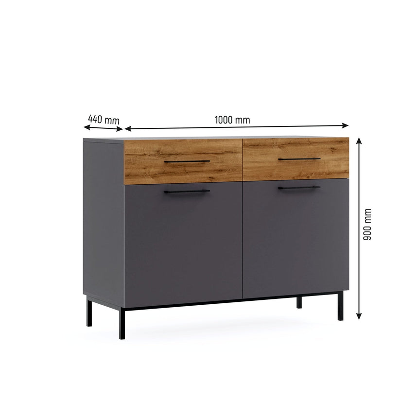 Volga 2 Kapaklı ve 2 Çekmeceli Şifonyer