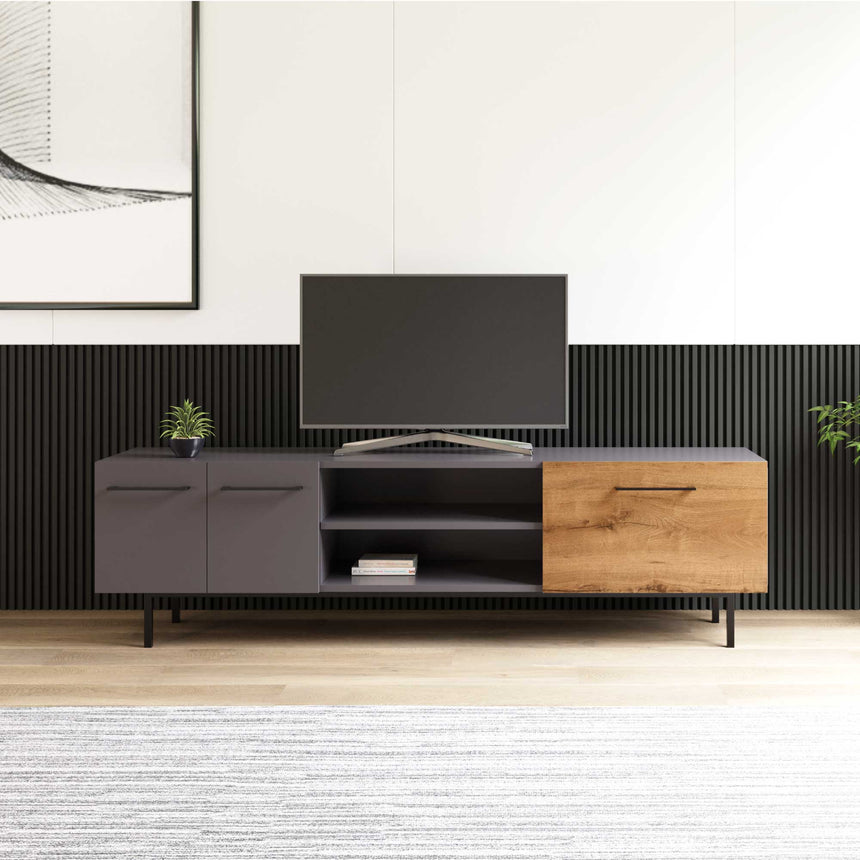 Volga 2 Kapaklı Çekmeceli ve Raflı Tv Sehpası