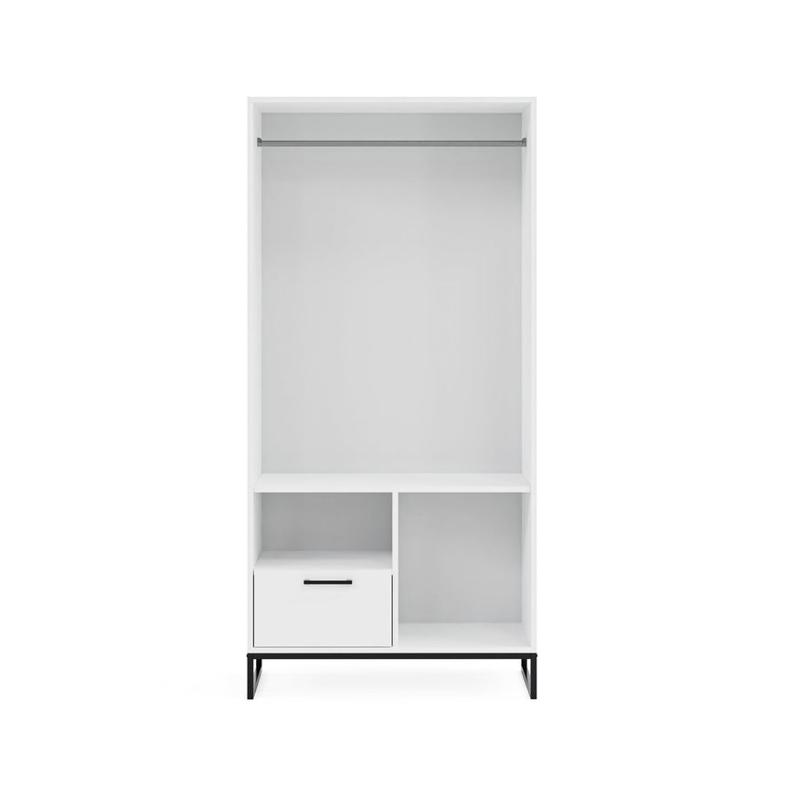 Yukon 2 Kapaklı Raflı & Çekmeceli Gardırop Beyaz - furmetmoduler