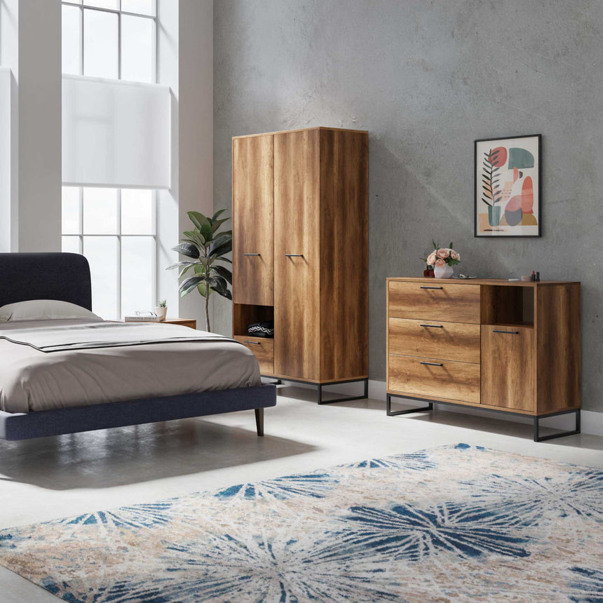 Yukon 3 Çekmeceli Raflı ve Kapaklı Şifonyer