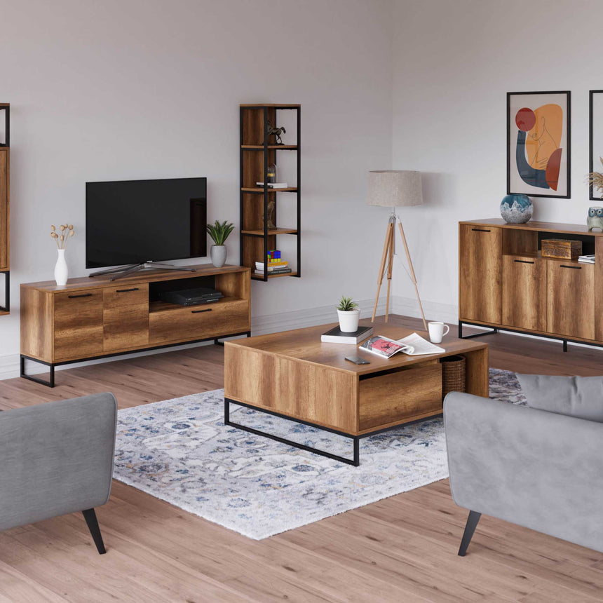 Yukon 3 Kapaklı 9 Raflı ve Çekmeceli Tv Ünitesi