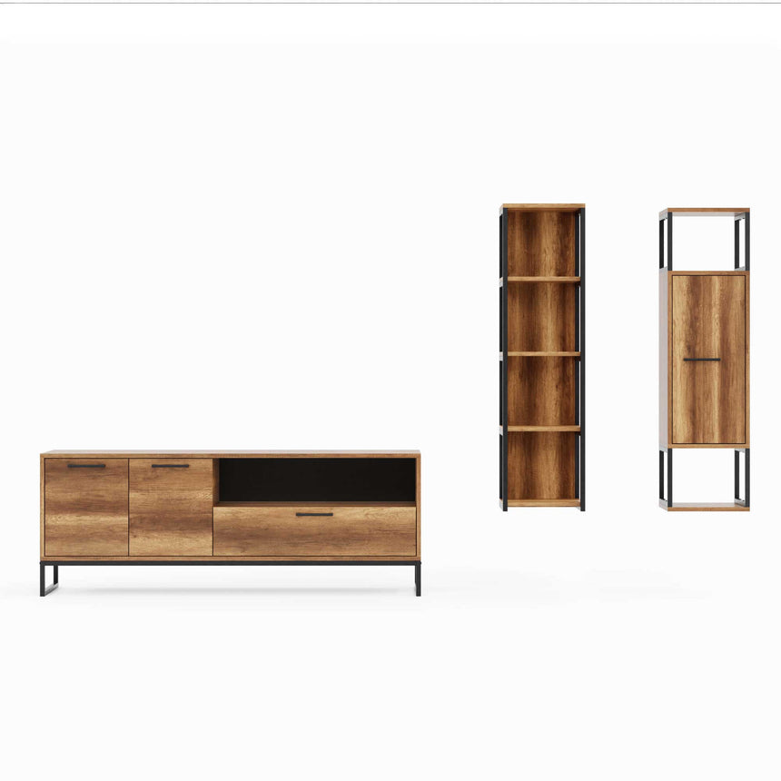 Yukon 3 Kapaklı 9 Raflı ve Çekmeceli Tv Ünitesi