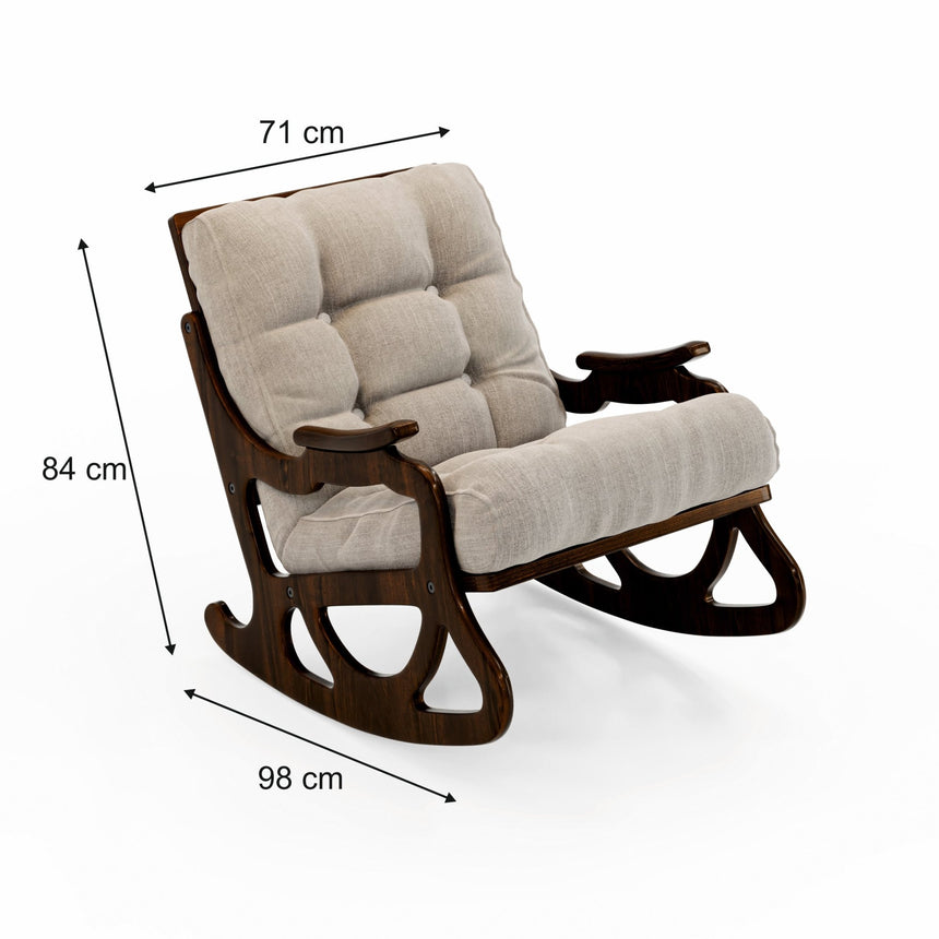 Cozy Sallanan Sandalye & Dinlenme Koltuğu & Berjer & Tv Koltuğu / Açık Bej Minder - furmetmoduler