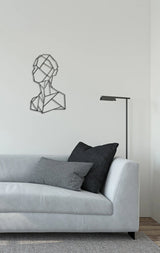 Modern Line Portrait Metal Duvar Dekorasyonu