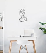 Modern Line Portrait Metal Duvar Dekorasyonu