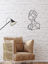 Modern Line Portrait Metal Duvar Dekorasyonu