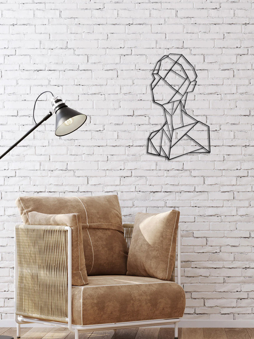 Modern Line Portrait Metal Duvar Dekorasyonu