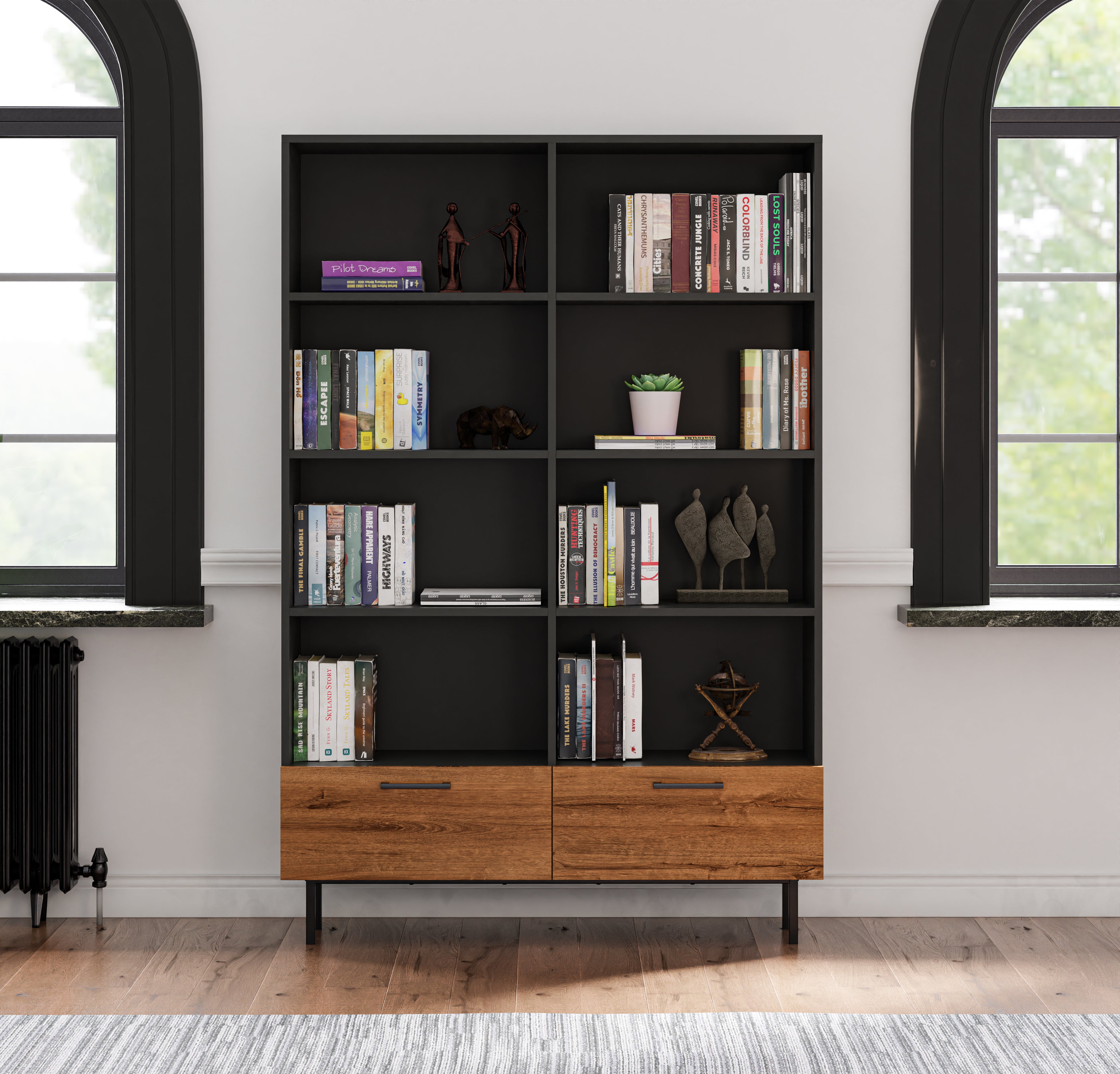 Volga 2 Çekmeceli ve 8 Raflı Kitaplık 120 cm – furmetmoduler