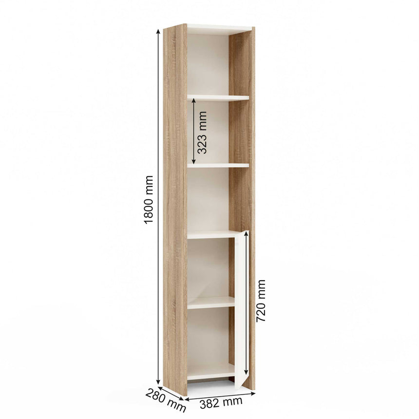 Cora Bookshelf with 3 Shelves &amp; Covers