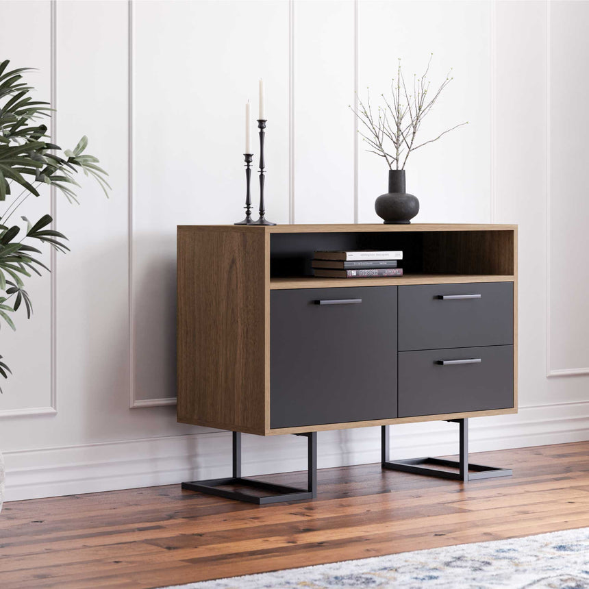 Full Moon Console with 2 Drawers &amp; Shelves &amp; Doors