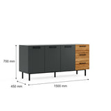 Volga Console with 3 Doors &amp; 3 Drawers