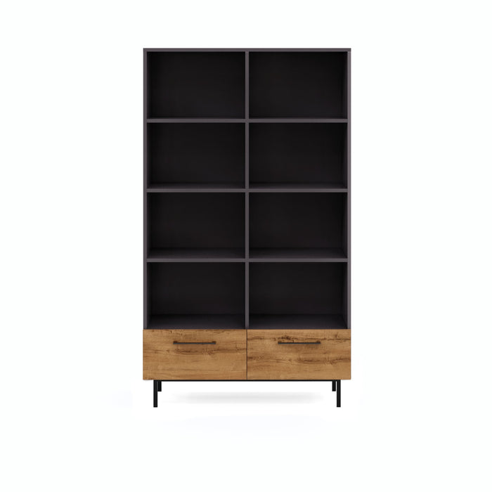 Volga Bookcase with 2 Drawers and 8 Shelves
